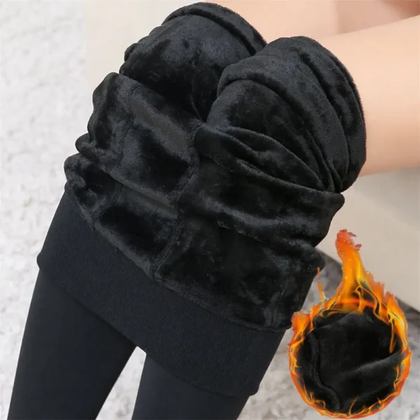Women Winter Thermal Warm Velvet Thick Pantyhose Fluff Lined Stretch Slim Leggings Pants Ankle Length.jpg