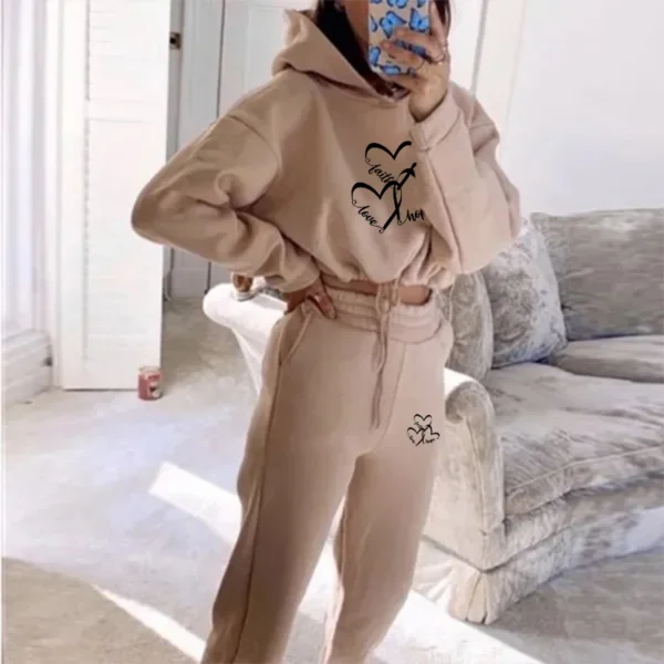 Women S Casual Set Hooded Sweatshirt And Pants Printed Top And Sweatpants Loose Women S Sports.jpg